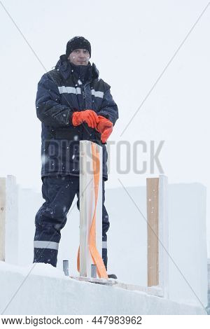 Portrait Of A Worker At A Construction Site