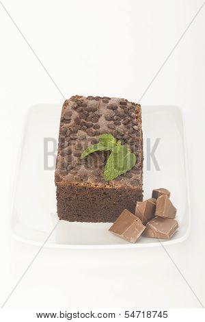 Chocolate Cake Isolated On White