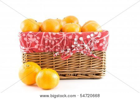 Mandarins Or Tangerines In The Basket