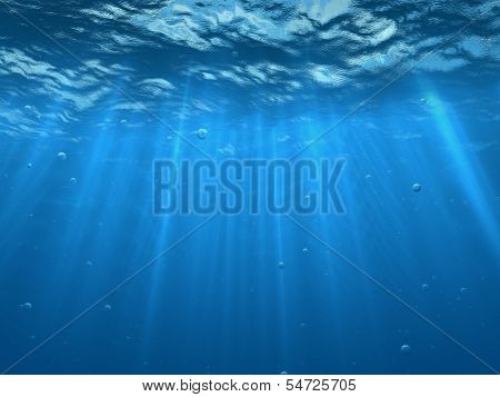 Under Water With Bubbles
