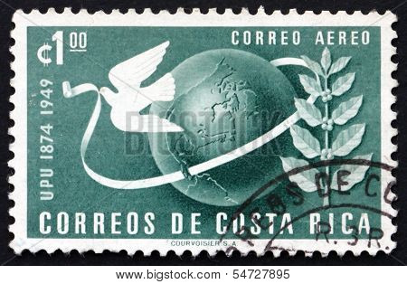 Postage Stamp Costa Rica 1950 Symbols Of Upu