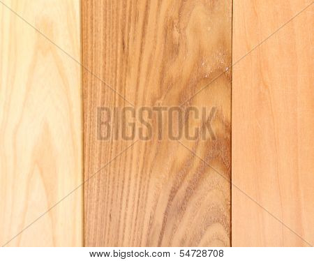 Background of three boards (linden, elm, acacia)