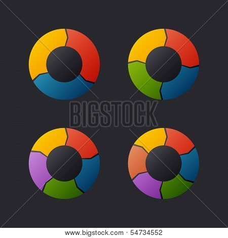 Circular Chart Template Set. Vector