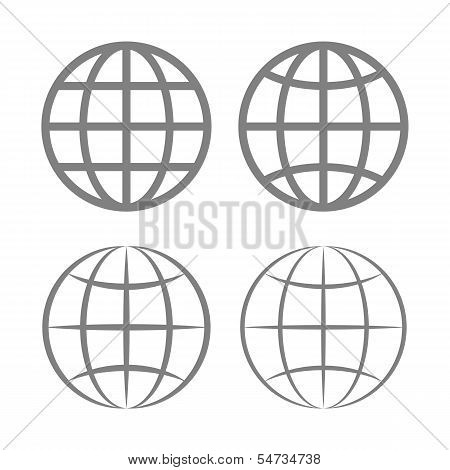 Earth Globe Emblem Set. Vector