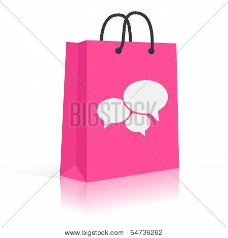 Concept. Shopping Talks. Customer Feedback. Shopping Bag