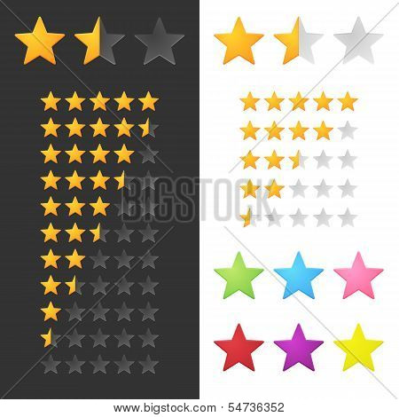 Rating Stars Set. Vector