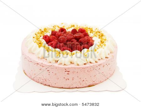 Bolo de framboesa em branco