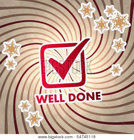 Red Vintage Wooden Well Done Label