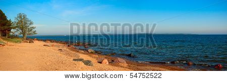 Sand Beach,stones And Baltic  Sea.
