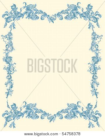 Decorative Ornamental Floral Page Blue Color.eps