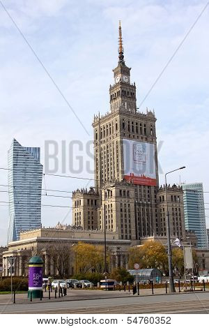 Palace Of Culture And Science In Warsaw, Poland