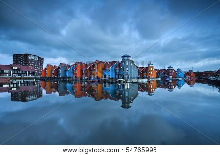 Colorful Buildings On Water In Groningen