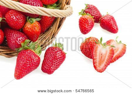Fresh Strawberries And Basket