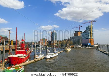 Concert Hall Elbphilharmonie Under Construction In Hamburg, Germ