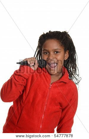 young jamaican girl with microphone