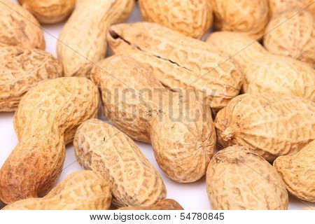 Close-up of some peanuts.