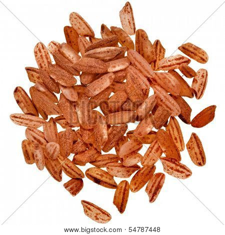 Pile of Brown Rice Isolated on White Background 