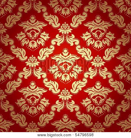 Seamless pattern background.Damask wallpaper.