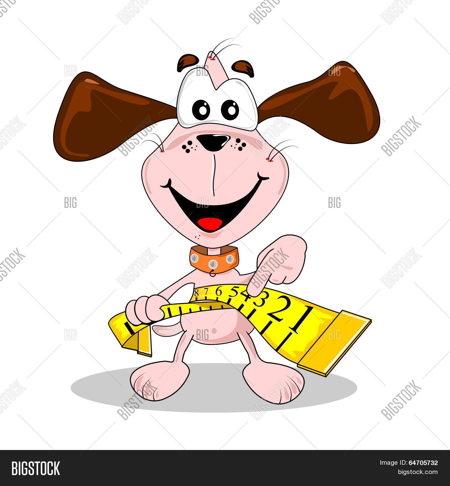 Cartoon Dog Measuring Vector Photo Free Trial Bigstock