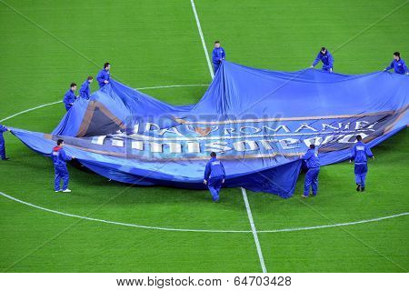 Ceremony Of The Beginning Of A Match Between Dinamo And Steaua Bucharest