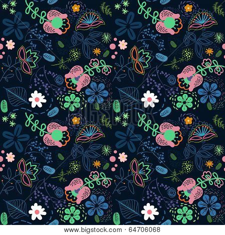 Abstract flowers vector background