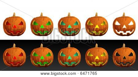 evil Halloween pumpkins
