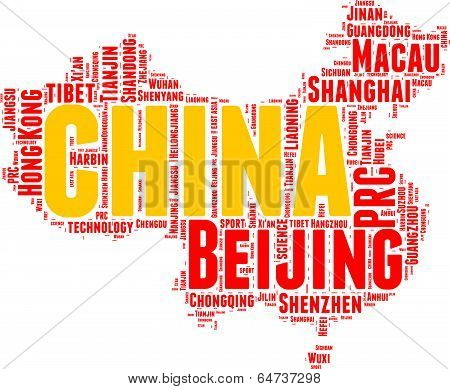 China State map vector tag cloud illustration