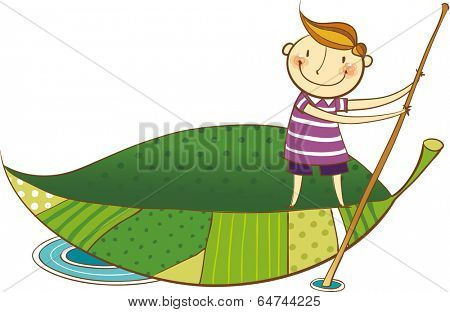 The view of child on the leaf 