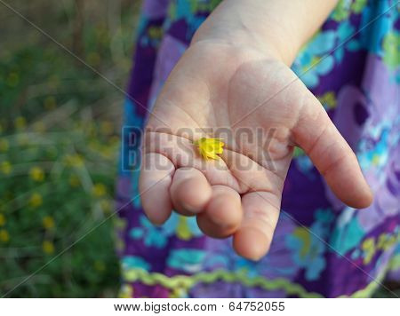 Young Girl Holding Flower