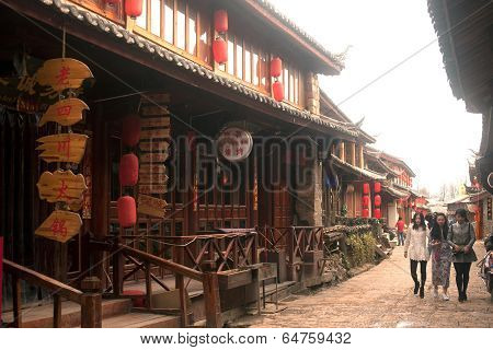 Shuhe Ancient Town In Lijiang,Yunnan,China.
