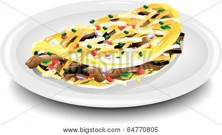 Steak omelet
