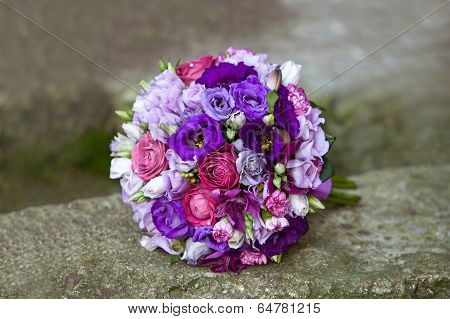 Bouquet of colorful flowers on natural background