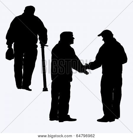 Silhouette Of Old People