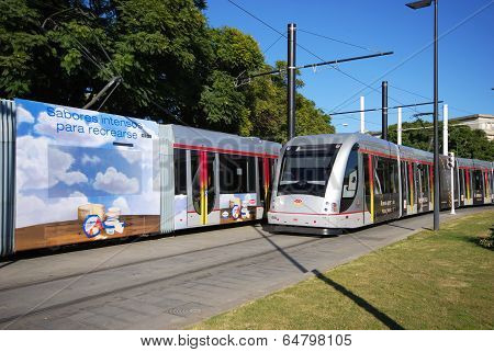 Modern Tram, Seville, Spain.