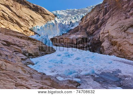 Briksdal glacier - Norway - nature and travel background