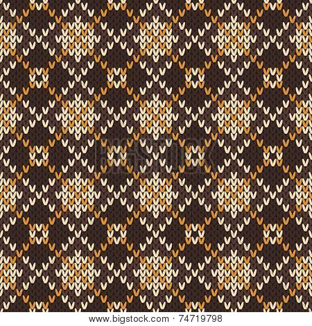 Seamless Knitted Pattern. Vector Background