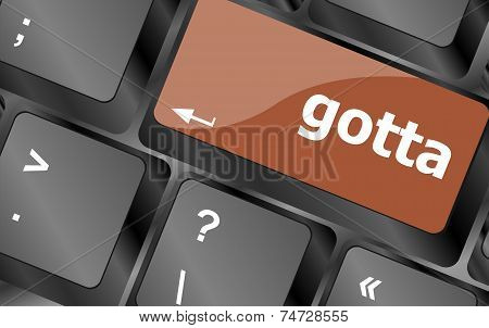 Gotta Word On Keyboard Key, Notebook Computer Button
