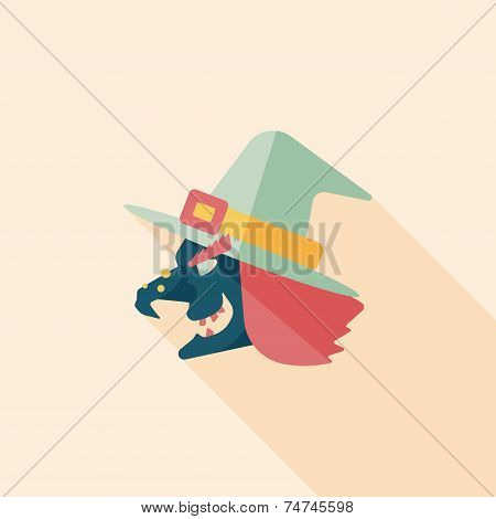 Witch Hat Flat Icon With Long Shadow,eps10
