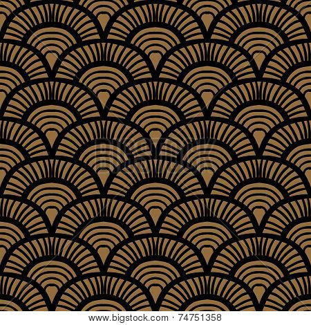 Brown vintage hand drawn art deco pattern