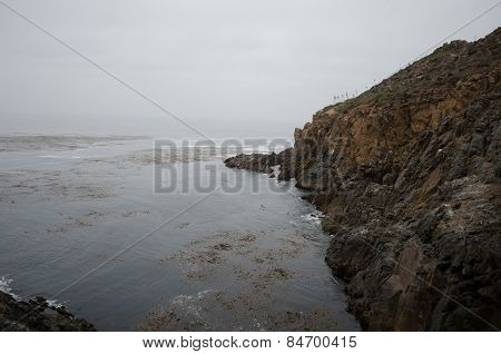 Beautiful ocean water and rocks near La Bufadora, Ensenada, Baja California, Mexico