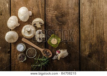 Bio Garlic, Spices And Wild Mushrooms From The Home Garden