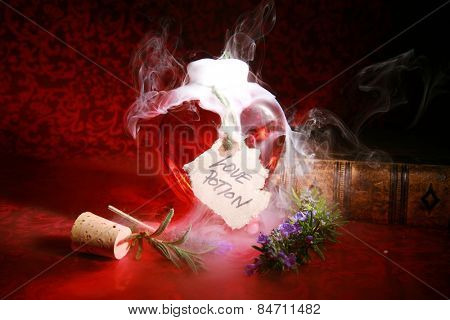 A Genuine LOVE Potion brewed up by a Gypsy, Sorceress, Fortune Teller, Witch, Match Maker, Vixen, or someone who has studied White Magic or the Dark Arts. Love Potions are used around the world.
