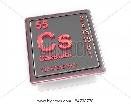 Caesium. Chemical element. 3d