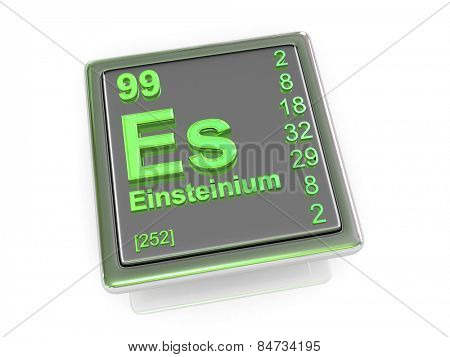 Einsteinium. Chemical element. 3d