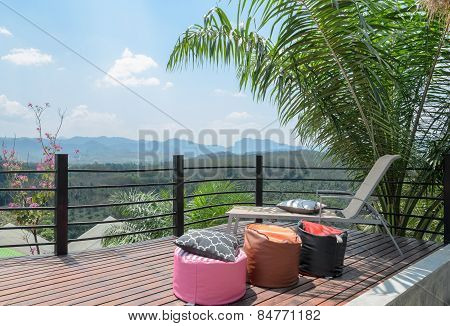 Outdoor Patio With Mountain View In Thailand