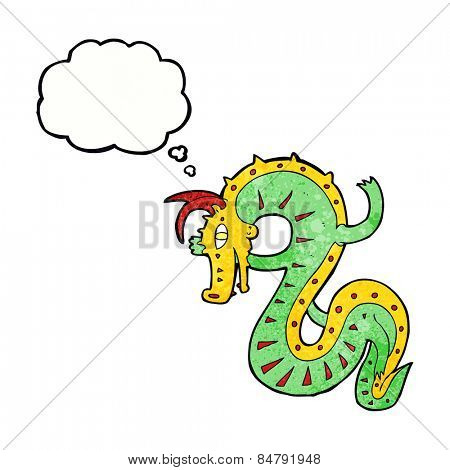 saxon dragon cartoon with thought bubble