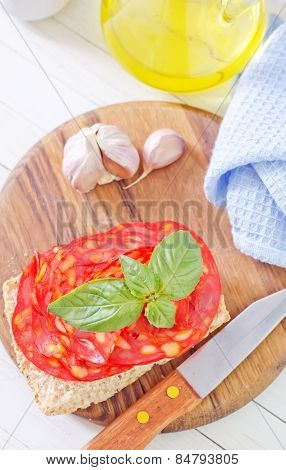 bread with salami