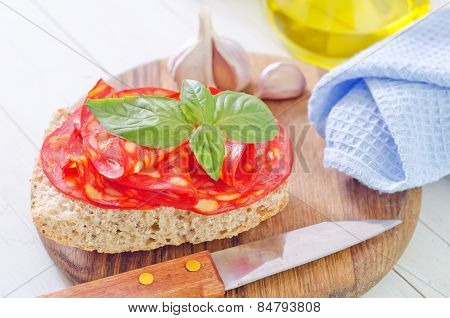 bread with salami