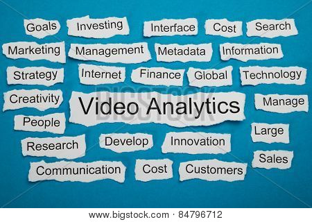 Word Video Analytics On Piece Of Torn Paper