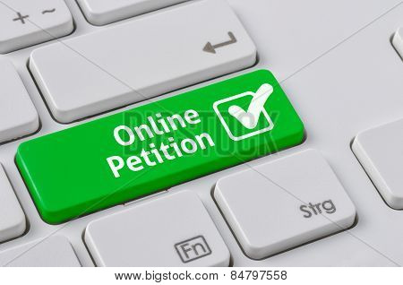 A Keyboard With A Green Button - Online Petition